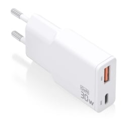 Carregador Aisens Ultra Slim GaN 30W - 1xUSB-C PD3.0 QC4.0 - 1xUSB-A QC3.0 - Cor Branco - Aisens 305227