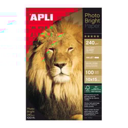 Apli Papel Fotografico Photobright 10 x 15 cm 240g 100 Hojas - APLI 10953