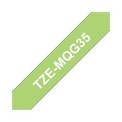Fita Laminada 12mmx5mts Fundo Verde Lima / Texto Branco Mate - Brother BROTZEMQG35