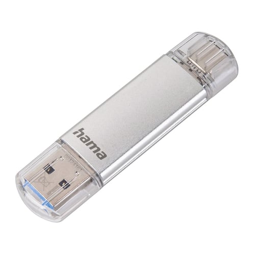 Pen Drive USB-C+ USB-A 3.1/3.0 64GB Hama C-Laeta Prata - Hama HAM124163