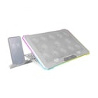 Mars Gaming MNBC13 Base de Refrigeracion Avanzada - 13 Ventiladores Ultrasilenciosos - Iluminacion RGB Personalizable - 2 Puertos USB - Color Blanco - Mars Gaming 296607
