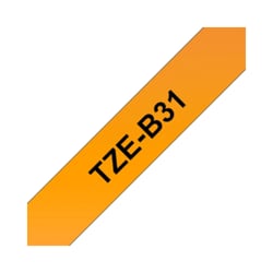 Fita Laminada 12mmx5mts Fluorescente Fundo Laranja / Texto Preto - Brother BROTZB31