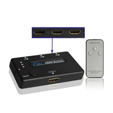 Comutador HDMI de 3 portas Cromad com controle remoto - Cromad CR0398