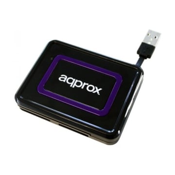 Leitor de cartões externo USB 2.0 Approx - Compatível com DNI Electronico 3.0 - Preto - Approx APPCRDNIB