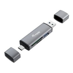 Leitor de cartões SD/MicroSD Equip até 2TB com conectores USB-A e USB-C - Caixa em alumínio - Equip 245460