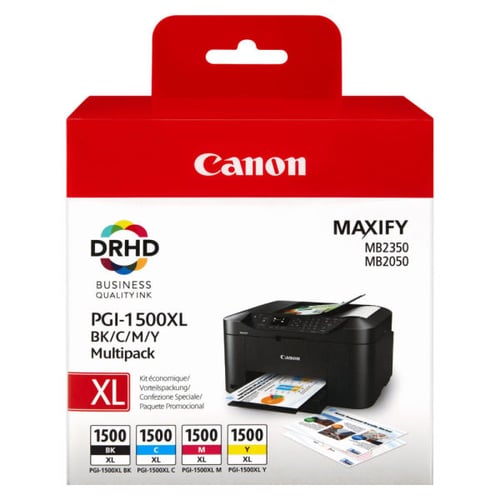Canon PGI-1500XL C/M/Y/BK tinteiro Original Preto, Ciano, Magenta, Amarelo - Canon 9182B004