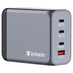 VERBATIM CARREGADOR GAN 200W 3x USB-C (100+100+65W) + 1xUSBA (60W) - Verbatim 32204