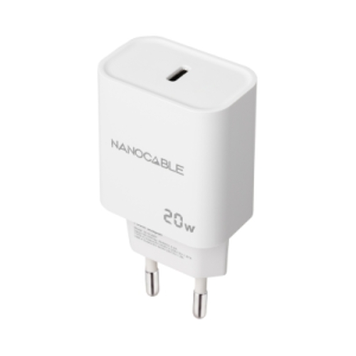 Nanocable Cargador de Pared USB-C/PD 20W - Color Blanco - Nanocable 302327