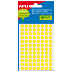 Apli Minibag Etiquetas fluorescentes amarelas Ø 8,0mm 3 folhas - APLI 208166