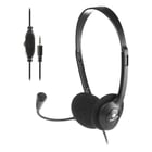 Auriculares com fios para computadores portáteis NGS - Microfone ajustável - Banda para a cabeça ajustável - Controlo do volume - Ligação de áudio de 3,5 mm - Preto - NGS 245807