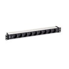 Equipar o Power Strip de alumínio com 9 Shucks para montagem em rack 19" 1U - 1,80m de cabo - Equip EQ333292