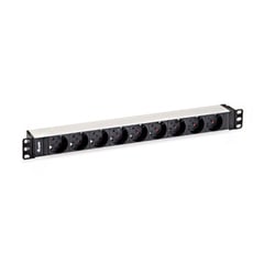 Equipar o Power Strip de alumínio com 9 Shucks para montagem em rack 19" 1U - 1,80m de cabo - Equip EQ333292