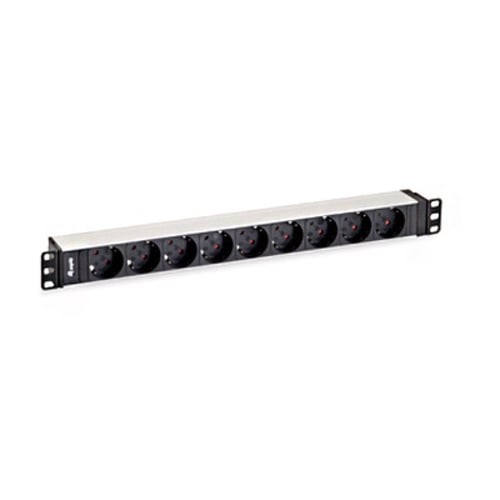 Equipar o Power Strip de alumínio com 9 Shucks para montagem em rack 19" 1U - 1,80m de cabo - Equip EQ333292