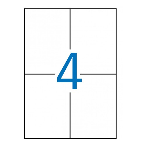 Apli 105x148mm - Etiquetas brancas amovíveis - 100 folhas - APLI 197206