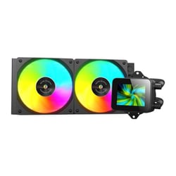 MARS GAMING ML-VISION240 WATERCOOLING AIO 500W TDP 2X FDB COPPER & ALUMINIUM CORE ARGB FANS 360 ROTATION 4:3 LCD IPS DISPLAY WITH RE - Mars Gaming MLVISION240