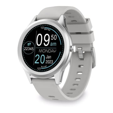 Ksix Globe Smartwatch Ecrã de 1,28" - Bluetooth 5.0 BLE - Até 7 dias de autonomia da bateria - IP67 Resistente à água - Prateado - Ksix 233852