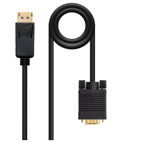 Cabo Conversor DisplayPort para VGA Nanocable - DP/M - VGA/M - 1 m - Cor Preto - Nanocable 10.15.4401