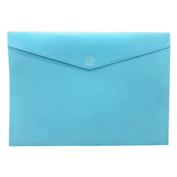 Bolsa A4 com Fecho Velcro Plástico Mate Turquesa Pastel 1un - Outras 1003863