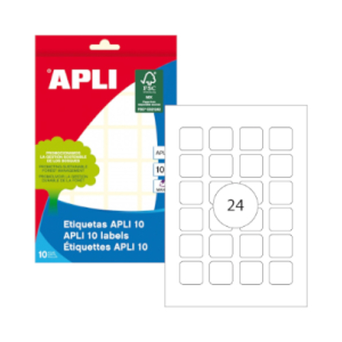 Etiquetas 024x024mm 10Fls Branco Apli 240un - APLI APL1645