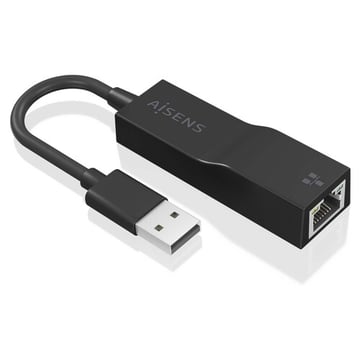 Conversor USB 3.0 para Gigabit Ethernet 10/100/1000 Mbps da Aisens - 15cm - Preto - Aisens 260987