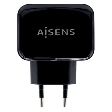 Carregador USB Aisens 17W 5V/3.4A - 2xUSB com Controlo AI - Preto - Aisens 173346
