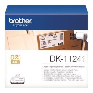 Etiquetas pré-cortadas para envios grandes (papel térmico). 200 etiquetas brancas de 102 x 152 mm - Brother DK11241