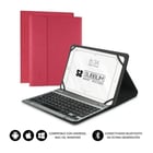 Teclado Bluetooth amovível Subblim - Estojo universal 9-10,1" - Design ultrafino - Suporte ajustável - Acesso a todas as funções - Sistema magnético - Robusto e adaptável - Sem fios - Bluetooth - Cor vermelha - Subblim SUB-KT2-BT0003