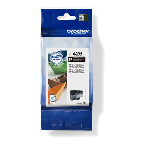 Tinteiro Preto. Duração estimada: até 3.000 páginas (segundo ISO/IEC 24711) - Brother LC426BK