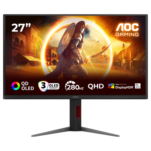 AOC MONITOR QD-OLED 27" QHD 16:9 0.03MS 280HZ HDMI DP USB HAS Q27G4ZD - AOC Q27G4ZD