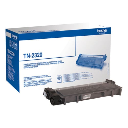 Toner Preto. Duração estimada: 2.600 páginas segundo ISO/IEC 19752 - Brother TN2320