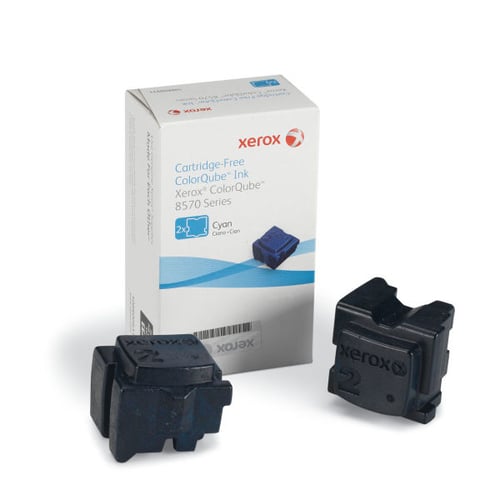 Xerox ColorQube 8570/8580 Ciano Embalagem de 2 Tinteiros Sólidos Originais - 108R00931 - Xerox 108R00931