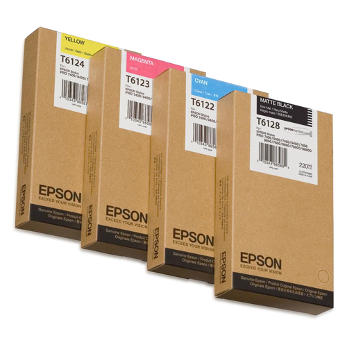 Tinteiro EPSON T6128 Preto Mate 220ml - Stylus Pro 7400/7450/9400/9450 - Epson C13T61280N