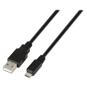 Cabo USB 2.0 Aisens - Tipo A Macho para Micro B Macho - 0,8 m - Preto - Aisens A101-0027