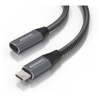Aisens USB 3.2 GEN2x2 Alumínio 20Gbps 8K@30Hz 5A 100W - Tipo USB-C/M-USB-C/H - 0,5m - Cinzento - Aisens 261037