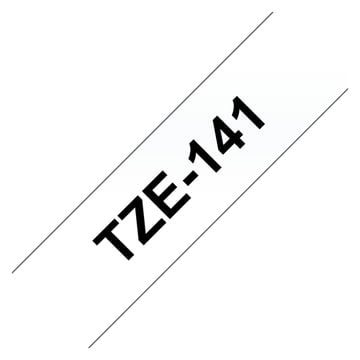 Brother TZe141 Cinta Laminada Generica de Etiquetas - Texto negro sobre fondo transparente - Ancho 18mm x 8 metros - Genérico BR-TZE141