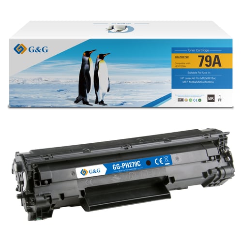 G&G HP CF279A Preto Cartucho de Toner Compatível, 1.000 Páginas - Toner Compatível 79A