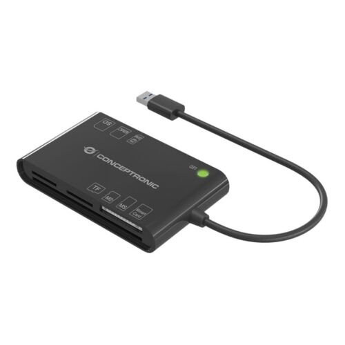 Leitor de cartões inteligentes USB-A da Conceptronic Leitor de cartões inteligentes compatível com SD / SDHC / SDXC, Micro SD / T-Flash, MMC, MS, M2, SIM e Smart Card - Conceptronic BIAN01B