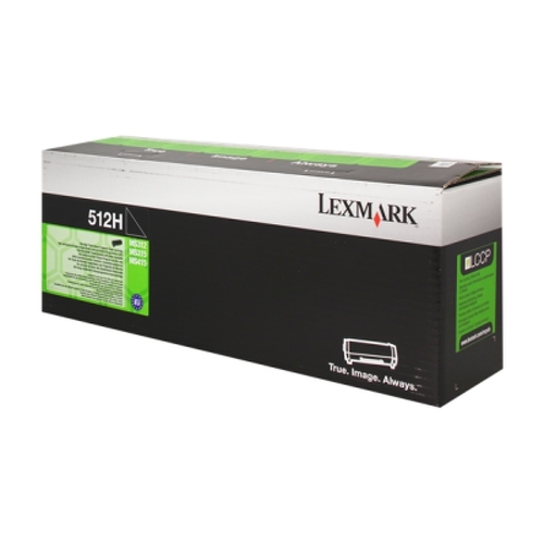 Cartucho de toner original preto Lexmark MS312/MS415 - 51F2H00/512H - Lexmark 51F2H00