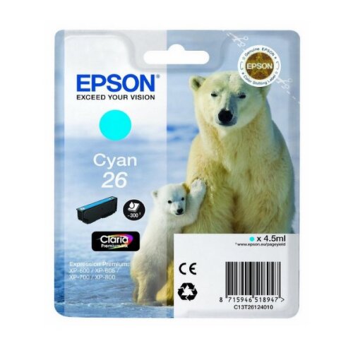Cartucho de Tinta Original Epson T2612 (26) Ciano - C13T26124012 - Epson C13T26124012