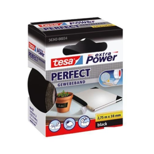 Fita Adesiva Tecido 38mmx2.75m Extra Power Tesa Preto - Tesa 15656343-34