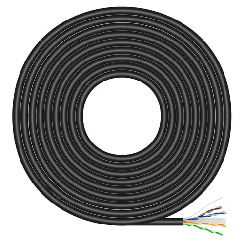 Aisens Cable de Red Exterior Impermeable RJ45 Cat.6 Utp Rigido Cca Awg23 - 100m - Color Negro - Aisens A135-0675