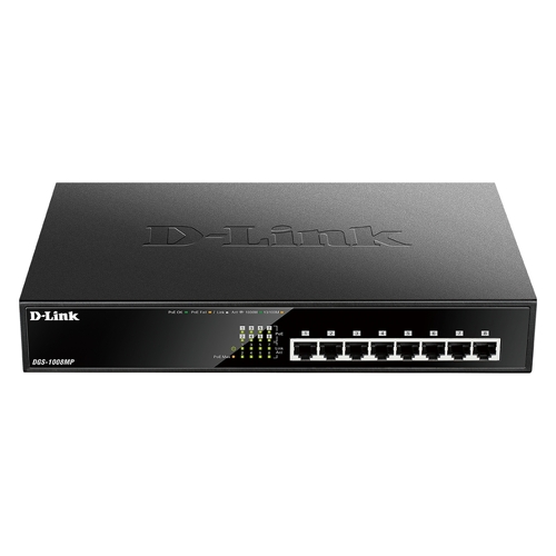D-Link 8 portas Gigabit 10/100/1000 Mbps Switch - PoE+ - D-Link DGS-1008MP