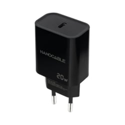 Nanocable Cargador de Pared USB-C/PD 20W - Color Negro - Nanocable 302332