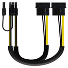 Cabo de alimentação nanocabo para placa gráfica 2x Molex 4 pinos macho para PCI-E Molex 6+2 pinos macho 0,20m - Nanocable 10.19.1201