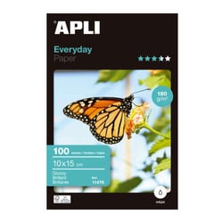 Apli Papel Fotografico Everyday 10 x 15 cm 180g 100 Hojas - APLI 11476