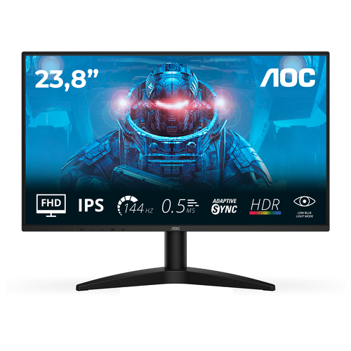 AOC Monitor IPS de 24" (23,8") 16:9 FHD 4 ms AD Sync 144 Hz HDMI DP 24B36X - AOC 24B36X
