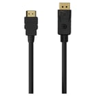 Cabo Conversor Aisens DisplayPort para HDMI - DP/M-HDMI/M - 1,5M - Cor Preta - Aisens A125-0551
