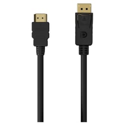 Cabo Conversor Aisens DisplayPort para HDMI - DP/M-HDMI/M - 1,5M - Cor Preta - Aisens A125-0551