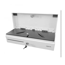 Gaveta de dinheiro eletrónica compacta Approx - 14 compartimentos - Abertura manual e automática - Ligação RJ11 - Cor branca - Approx 276372