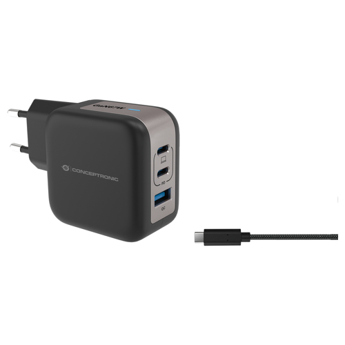 CONCEPTRONIC ALTHEA17B 3-PORT 67W GAN USB PD CHARGER WITH USB-C - Conceptronic ALTHEA17B
